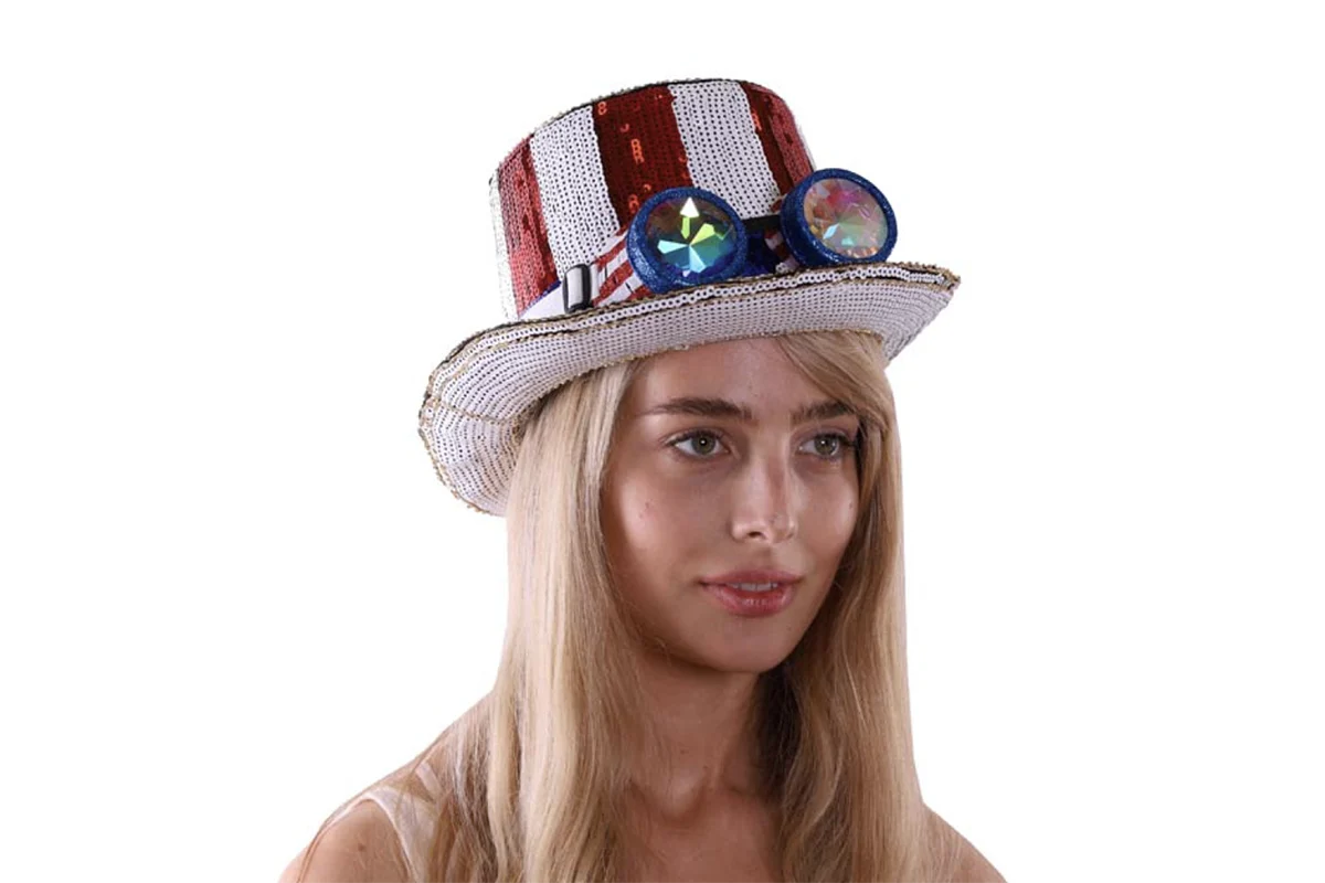 Patriotic Top Hat with Goggles